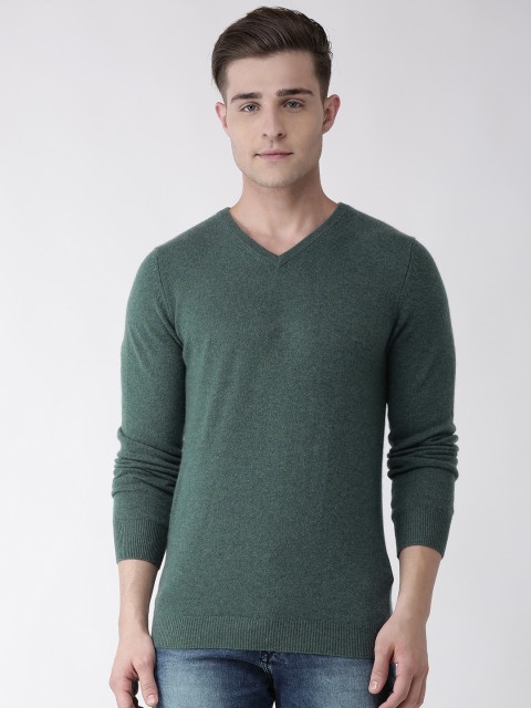 

Celio Men Green Solid Cashmere Pullover Sweater
