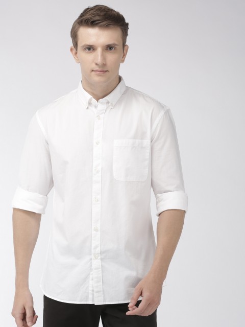 

Celio Men White Slim Fit Solid Casual Shirt