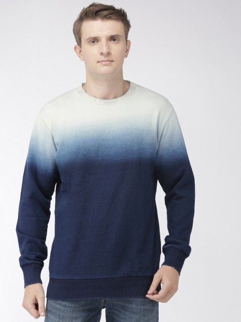 

Celio Men Blue Solid Ombre Sweatshirt