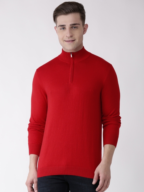 

Celio Men Red Solid Pullover Sweater