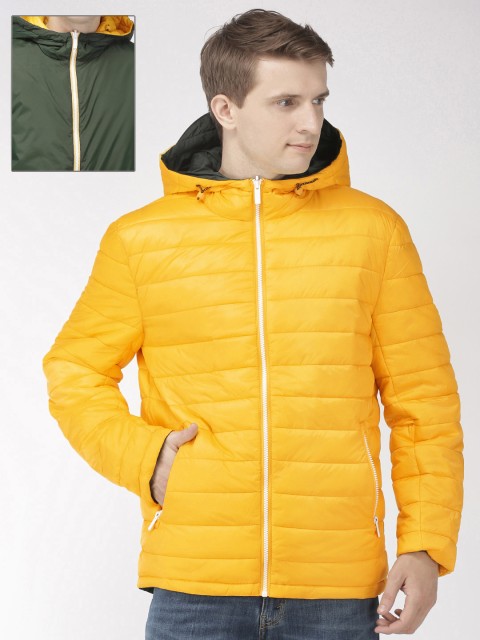 

Celio Men Yellow & Green Solid Reversible Puffer Jacket Jacket
