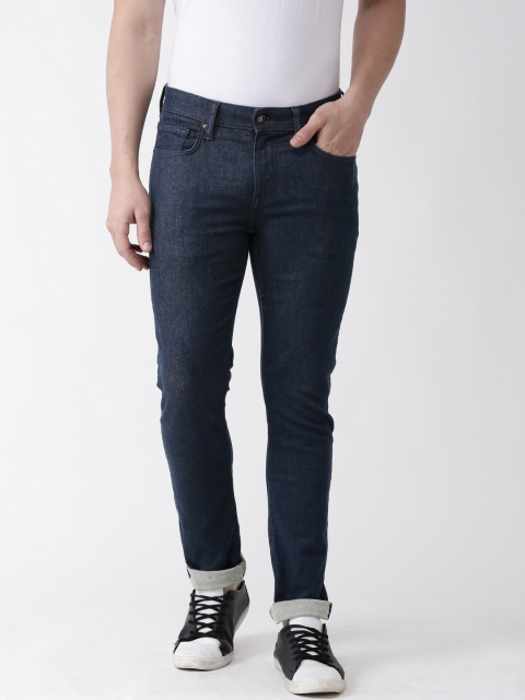 Men Navy Blue C25 Slim Fit Mid-Rise Clean Look Stretchable Jeans