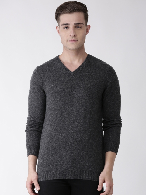 

Celio Men Charcoal Grey Solid Cashmere Pullover Sweater