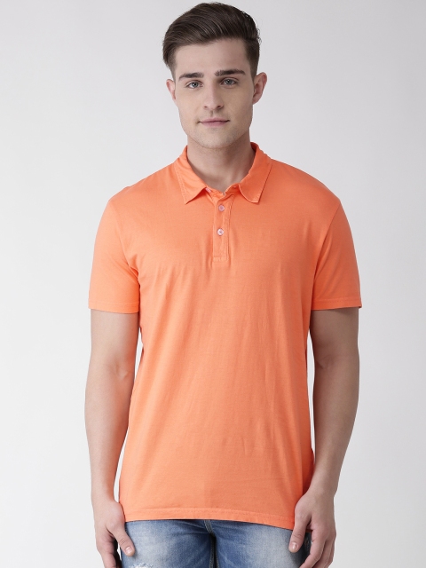 

Celio Men Orange Solid Polo Collar Pure Cotton T-shirt