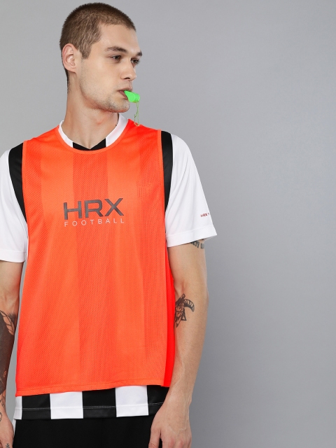 

HRX by Hrithik Roshan Men Orange Printed Rapid dry Antimicrobial Round Neck T-shirt