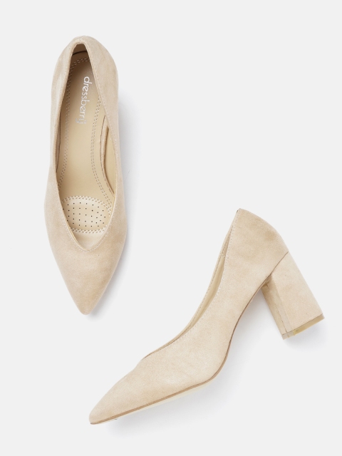 

DressBerry Women Beige Solid Pumps