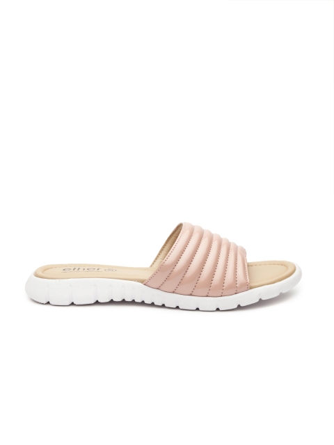 

ether Women Dusty Pink Striped Open Toe Flats