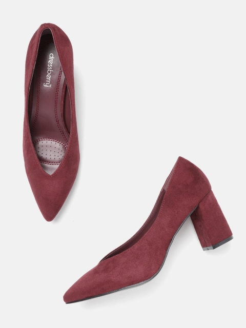 

DressBerry Women Burgundy Solid Pumps