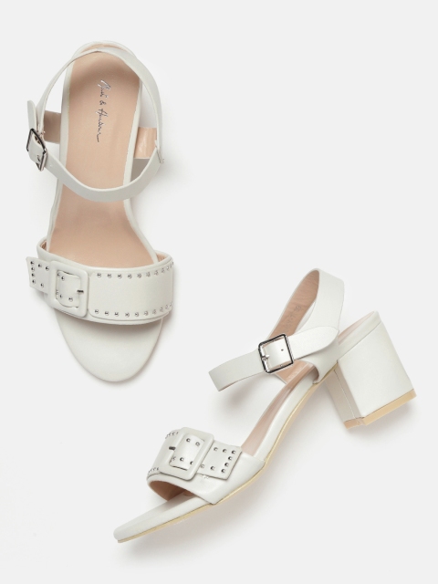 

Mast & Harbour Women Off-White Solid Block Heels