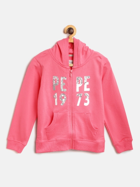 

Pepe Jeans Girls Pink Printed Hooded Sweatshirt