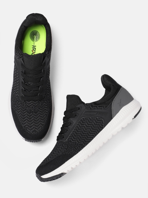 

HRX by Hrithik Roshan Men Black Knit Flex Running Shoes