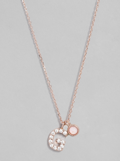 

Accessorize Rose Gold-Plated Cubic Zirconia G-Shaped Necklace