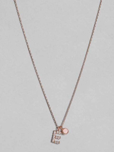 

Accessorize Rose Gold-Plated Sparkle E Initial Necklace