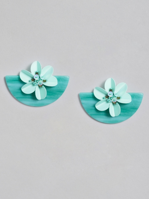 

Accessorize Turquoise Blue Crescent Shaped Oversized Studs
