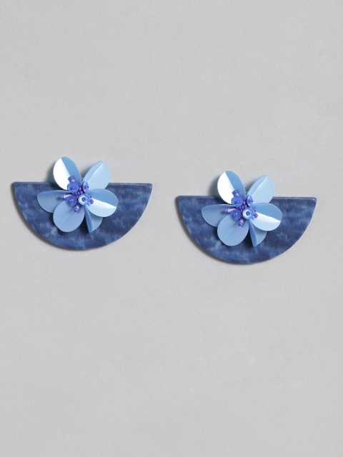 

Accessorize Blue Crescent Oversized Studs