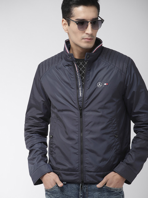 

Tommy Hilfiger Men Navy Blue Solid Water Resistant Sporty Jacket