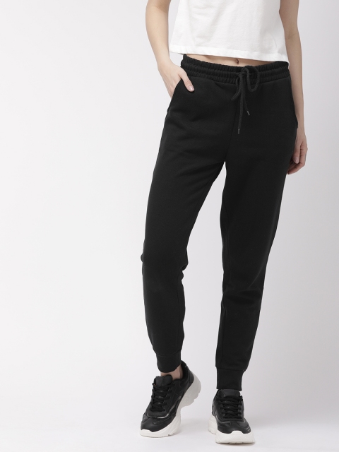

FOREVER 21 Women Black Solid Straight Fit Joggers