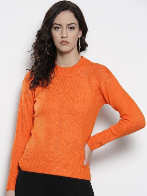 

DOROTHY PERKINS Women Orange Solid High Low Sweater