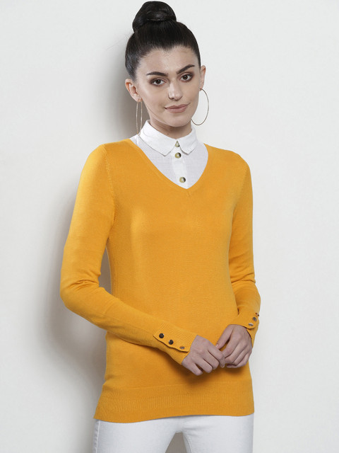 

DOROTHY PERKINS Women Mustard Yellow Solid Sweater