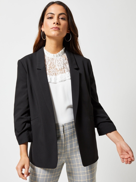 

DOROTHY PERKINS Women Black Solid Front-Open Blazer