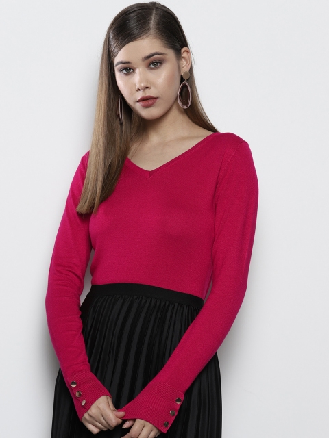 

DOROTHY PERKINS Women Magenta Solid Pullover