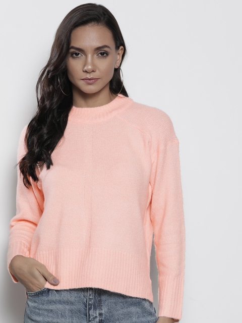 

DOROTHY PERKINS Women Peach-Coloured Solid Pullover Sweater