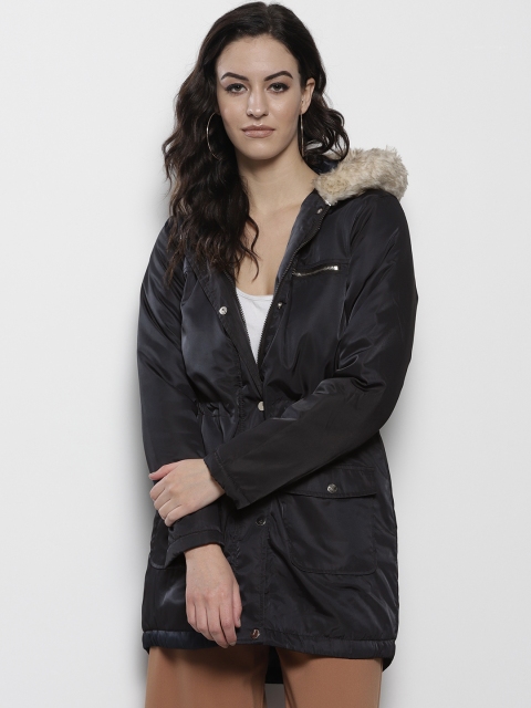 

DOROTHY PERKINS Women Navy Blue Hooded Solid Parka Jacket