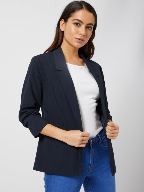 

DOROTHY PERKINS Women Navy Blue Solid Front-Open Blazer