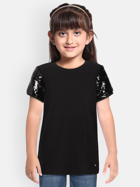 

Allen Solly Junior Girls Black Sequinned A-Line Dress