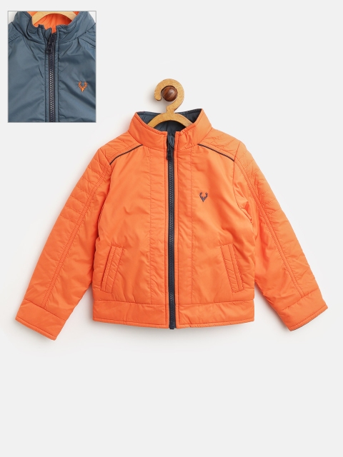 

Allen Solly Junior Boys Orange & Teal Blue Solid Reversible Padded Jacket