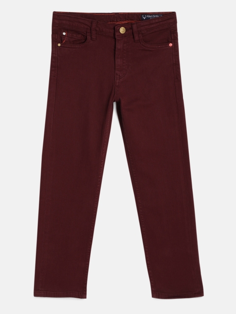 

Allen Solly Junior Boys Burgundy Slim Fit Mid-Rise Clean Look Stretchable Jeans