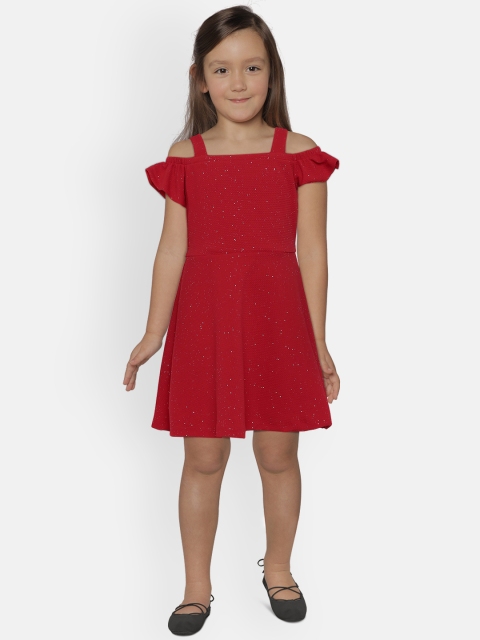 

Allen Solly Junior Girls Embellished Red Fit and Flare Dress