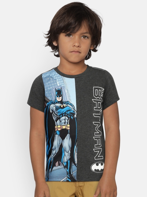 

Allen Solly Junior Boys Grey Melange & Blue Batman Printed Round Neck T-shirt