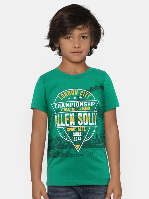 

Allen Solly Junior Boys Green Printed Round Neck T-shirt