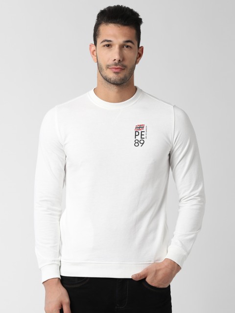 

Peter England Men White Solid Sweatshirt