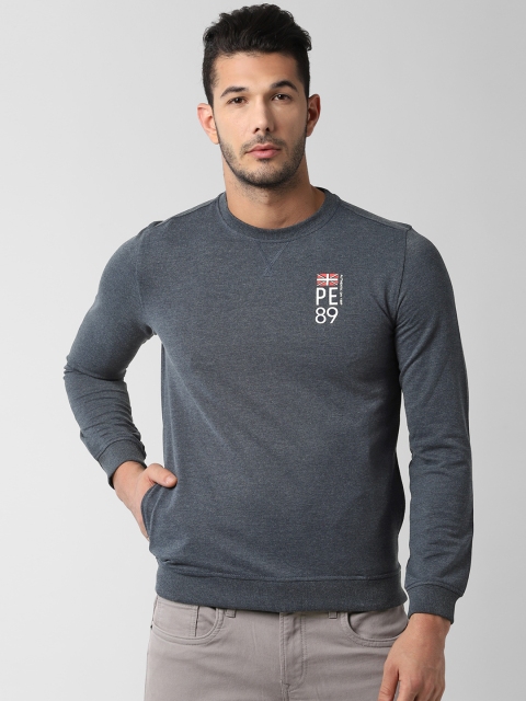 

Peter England Men Navy Blue Solid Sweatshirt
