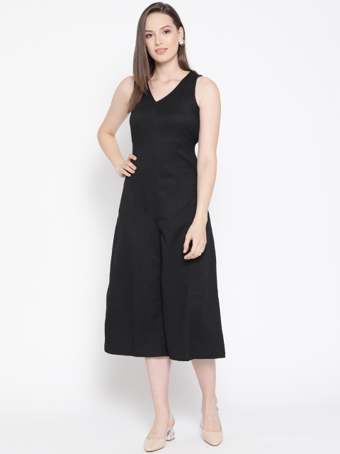 

AND Women Black Self-Checked Culotte Jumpsuit