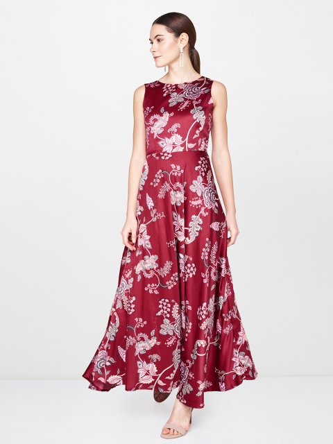 

AND Women Printed Red Maxi Dress