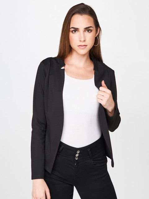 

AND Women Solid Tailored Jacket, Black
