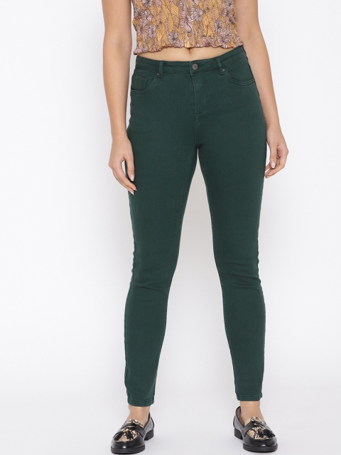 

promod Women Green Regular Fit Mid-Rise Clean Look Stretchable Jeans