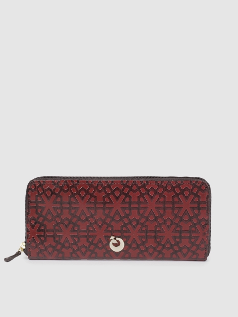 

Holii Women Red Textured Leather Zip Around Wallet