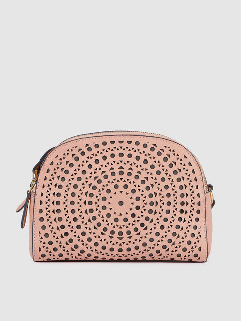 

Holii Women Pink Solid Leather Sling Bag