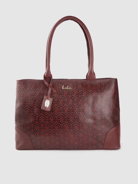 

Holii Burgundy & Black Leather Printed Shoulder Bag