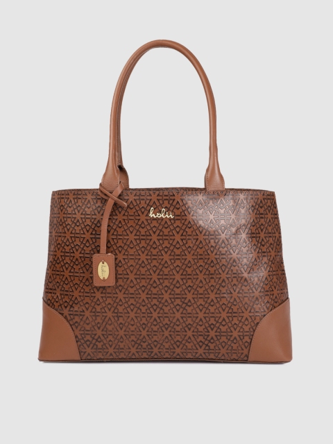 

Holii Tan Brown Textured Leather Shoulder Bag