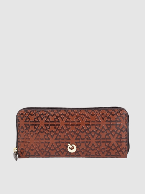 

Holii Women Brown Textured Zip Around Wallet