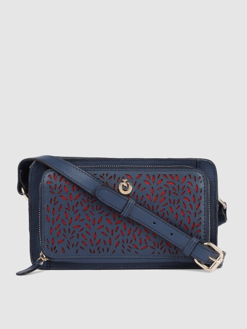 

Holii Women Navy Blue Solid Leather Sling Bag