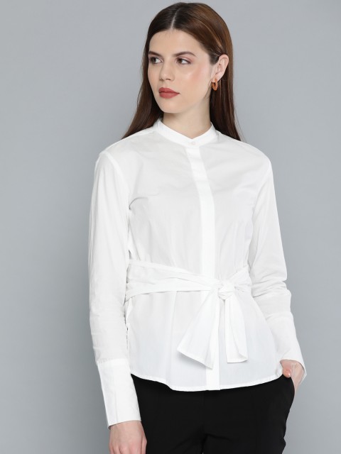 

Chemistry Women White Regular Fit Solid Casual Shirt