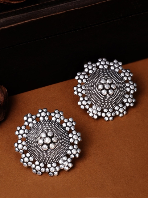 

Rubans Silver-Toned Oxidised Classic Studs
