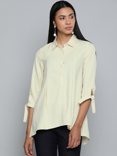 

Chemistry Women Cream-Coloured Solid Tunic