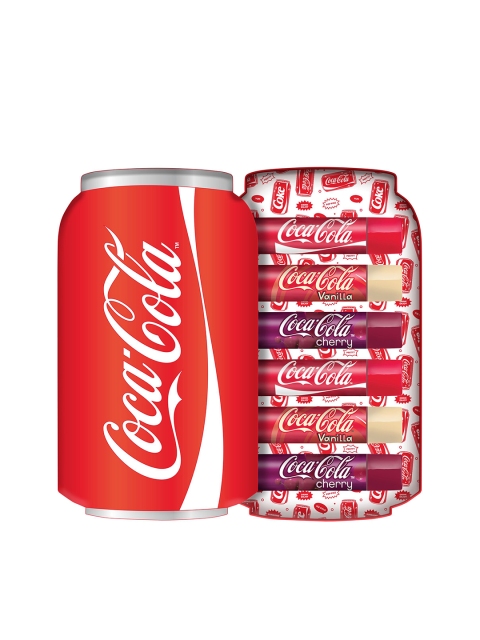 

LIP SMACKER Set of 6 Coca Cola Tin Box Lip Balm 24 g, Red